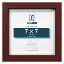 Devon Mahogany 8 x 8 inch picture frame with a white mount for a 7 x 7 inch photo