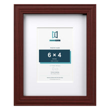 Devon Mahogany 9 x 7 inch picture frame with a white mount for a 6 x 4 inch photo