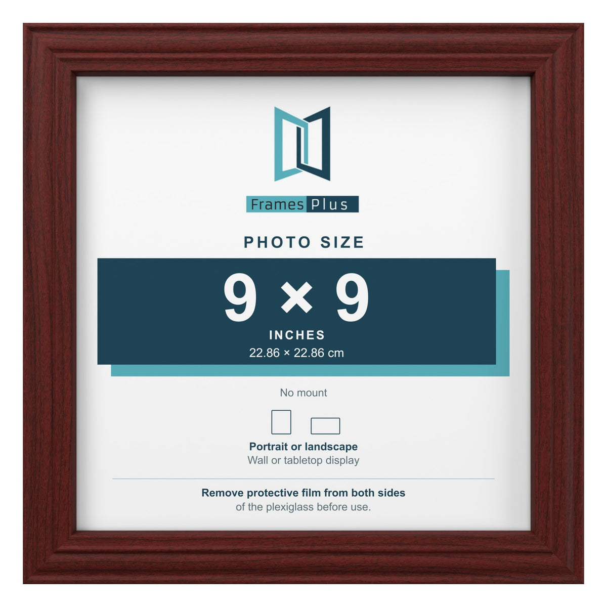 Devon Mahogany picture frame for a 9 x 9 inch photo