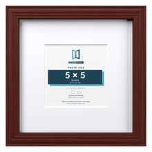 Devon Mahogany 9 x 9 inch picture frame with a white mount for a 5 x 5 inch photo