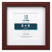 Devon Mahogany 9 x 9 inch picture frame with a white mount for a 6 x 6 inch photo
