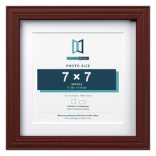 Devon Mahogany 9 x 9 inch picture frame with a white mount for a 7 x 7 inch photo