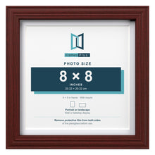 Devon Mahogany 9 x 9 inch picture frame with a white mount for an 8 x 8 inch photo