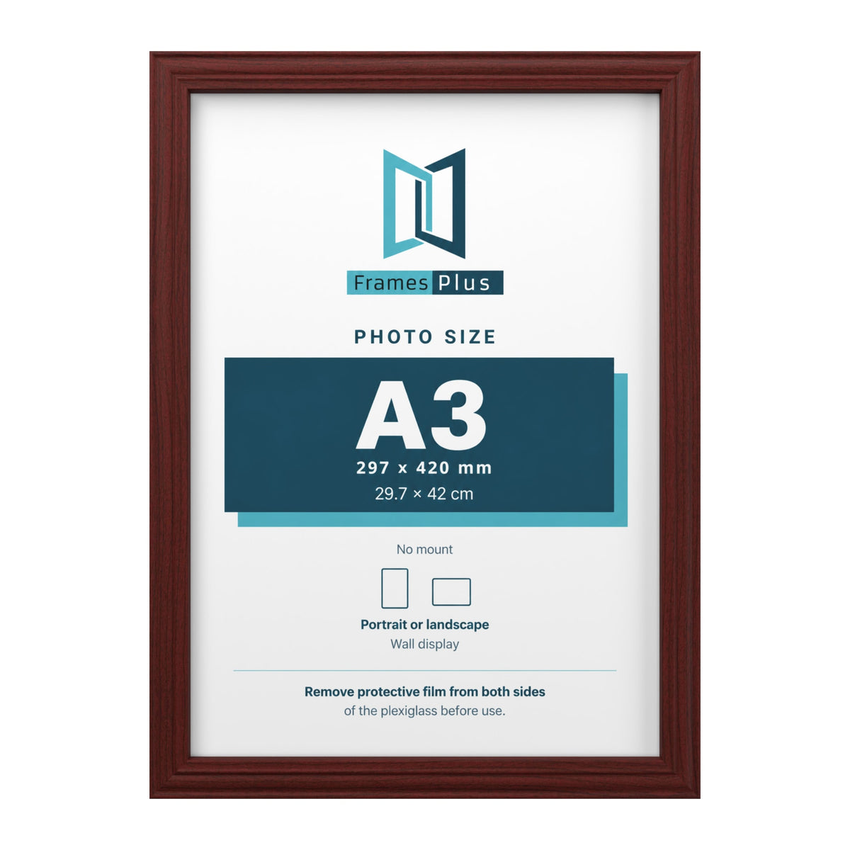 Devon Mahogany picture frame for an A3 photo
