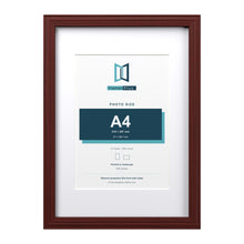 Devon Mahogany A3 picture frame with a white mount for an A4 photo