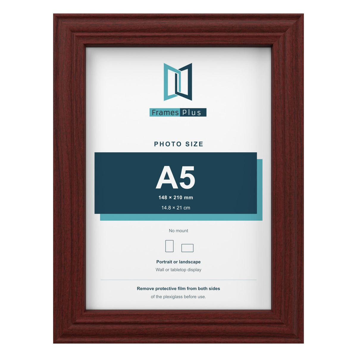 Devon Mahogany picture frame for an A5 photo