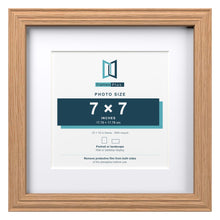 Devon Oak 10 x 10 inch picture frame with a white mount for a 7 x 7 inch photo