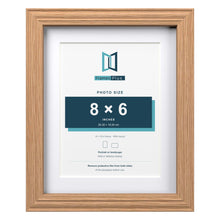 Devon Oak 10 x 8 inch picture frame with a white mount for an 8 x 6 inch photo