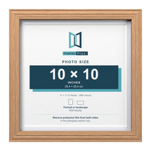 Devon Oak 11 x 11 inch picture frame with a white mount for a 10 x 10 inch photo