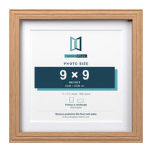 Devon Oak 11 x 11 inch picture frame with a white mount for a 9 x 9 inch photo