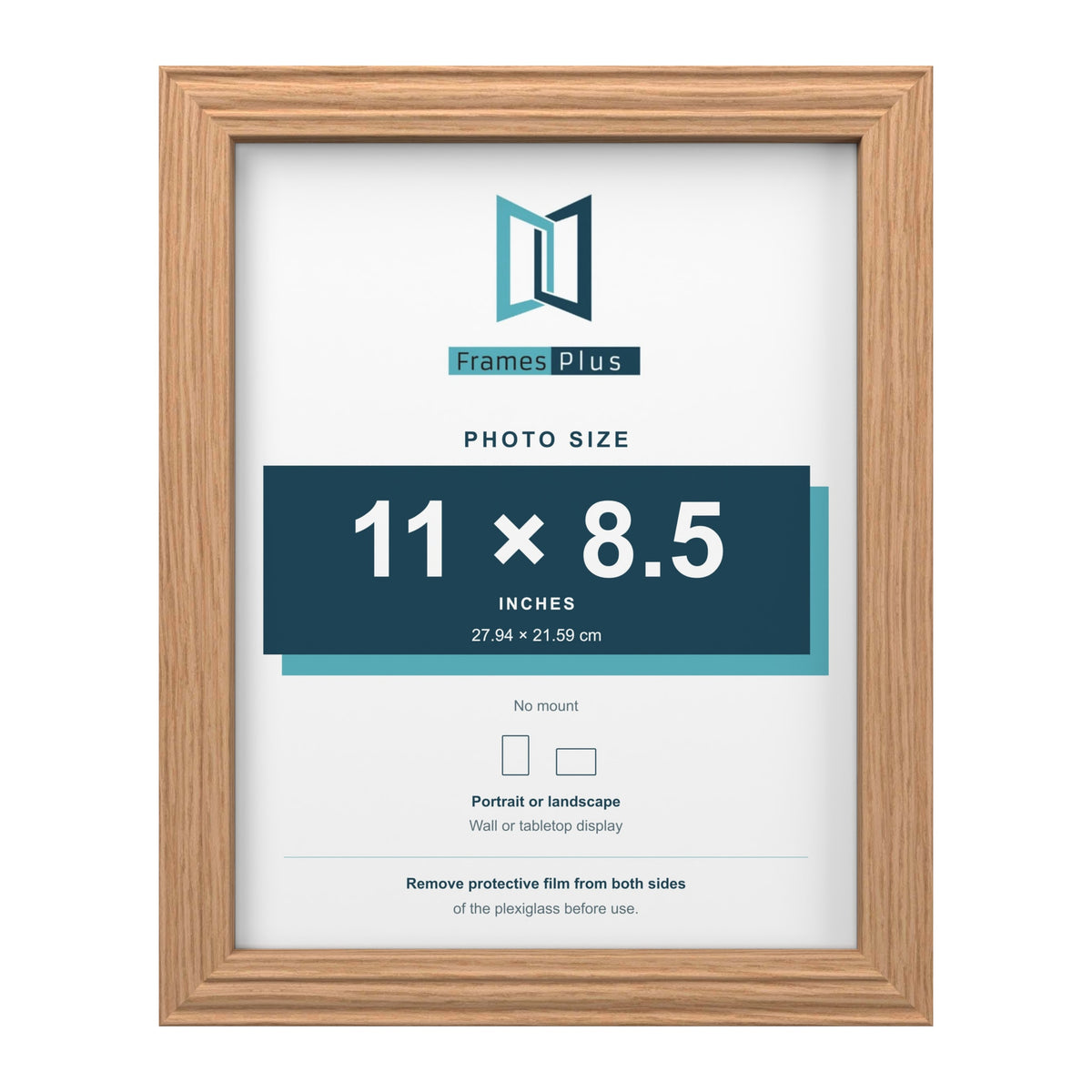 Devon Oak picture frame for an 11 x 8.5 inch photo