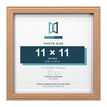 Devon Oak 12 x 12 inch picture frame with a white mount for an 11 x 11 inch photo