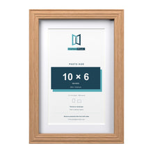 Devon Oak 12 x 8 inch picture frame with a white mount for a 10 x 6 inch photo