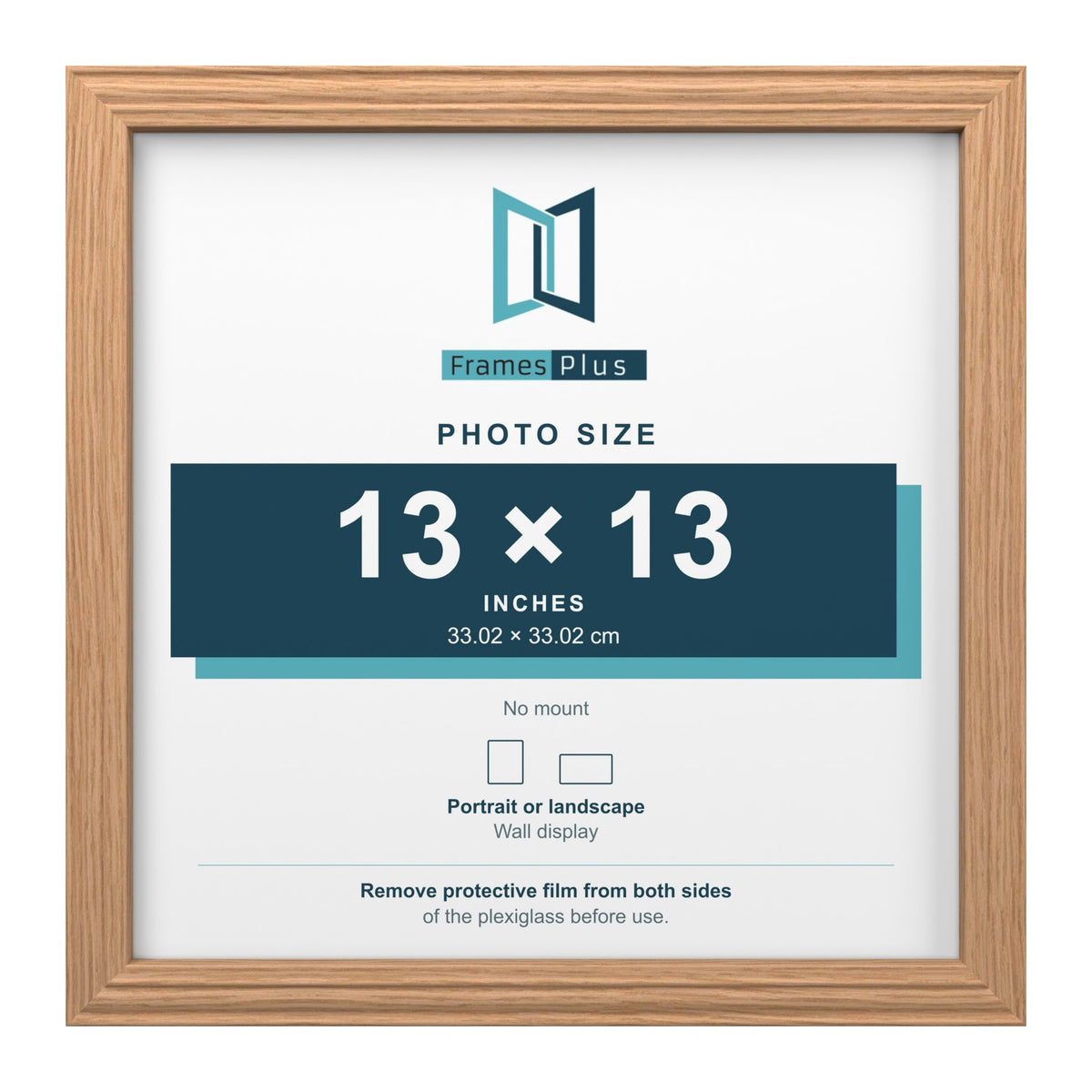 Devon Oak picture frame for a 13 x 13 inch photo