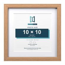 Devon Oak 13 x 13 inch picture frame with a white mount for a 10 x 10 inch photo