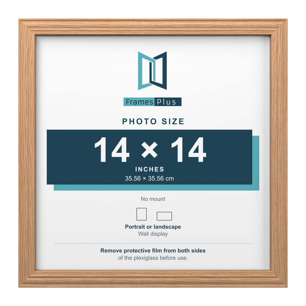 Devon Oak picture frame for a 14 x 14 inch photo