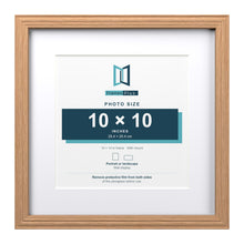 Devon Oak 14 x 14 inch picture frame with a white mount for a 10 x 10 inch photo
