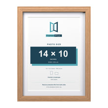 Devon Oak 16 x 12 inch picture frame with a white mount for a 14 x 10 inch photo