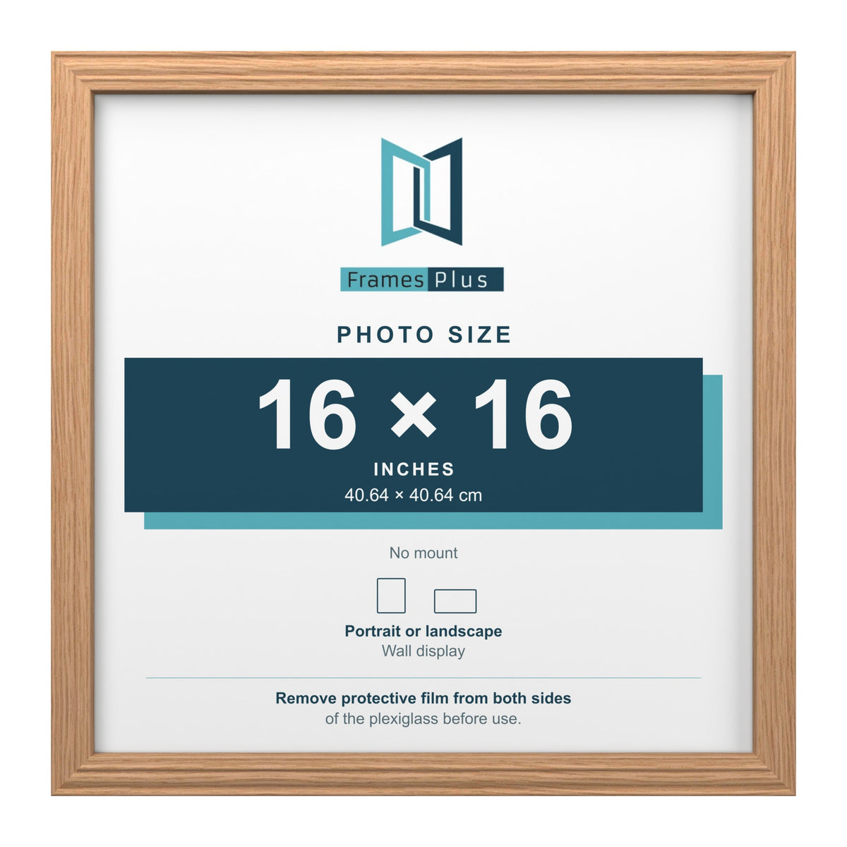 Devon Oak picture frame for a 16 x 16 inch photo
