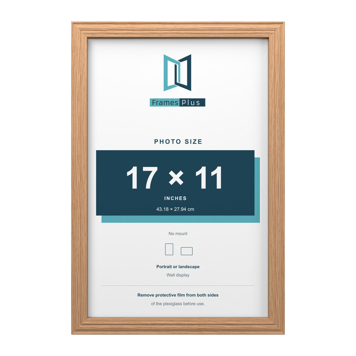 Devon Oak picture frame for a 17 x 11 inch photo