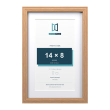 Devon Oak 17 x 11 inch picture frame with a white mount for a 14 x 8 inch photo