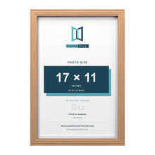 Devon Oak 18 x 12 inch picture frame with a white mount for a 17 x 11 inch photo