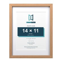Devon Oak 18 x 14 inch picture frame with a white mount for a 14 x 11 inch photo