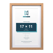 Devon Oak 20 x 14 inch picture frame with a white mount for a 17 x 11 inch photo