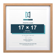 Devon Oak 20 x 20 inch picture frame with a white mount for a 17 x 17 inch photo