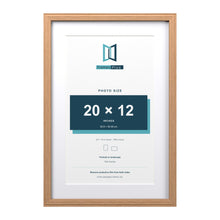 Devon Oak 24 x 16 inch picture frame with a white mount for a 20 x 12 inch photo