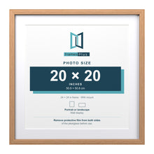 Devon Oak 24 x 24 inch picture frame with a white mount for a 20 x 20 inch photo