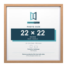 Devon Oak 24 x 24 inch picture frame with a white mount for a 22 x 22 inch photo