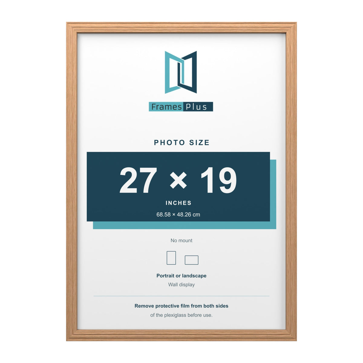 Devon Oak picture frame for a 27 x 19 inch photo