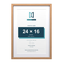 Devon Oak 28 x 20 inch picture frame with a white mount for a 24 x 16 inch photo