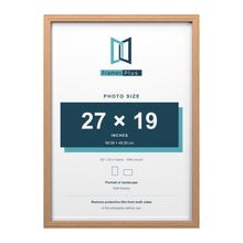 Devon Oak 28 x 20 inch picture frame with a white mount for a 27 x 19 inch photo