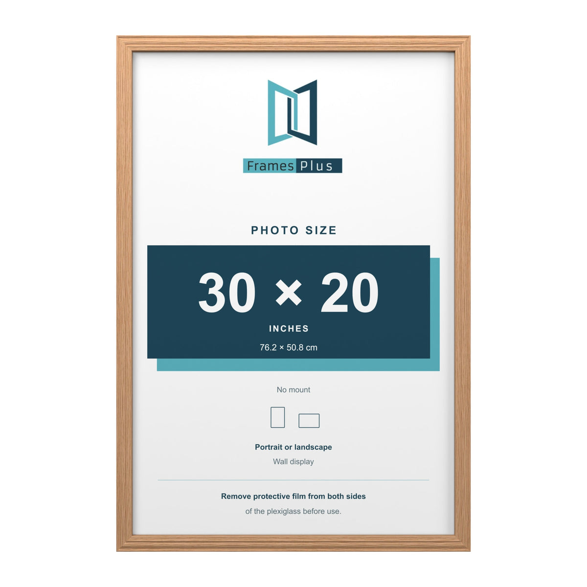 Devon Oak picture frame for a 30 x 20 inch photo