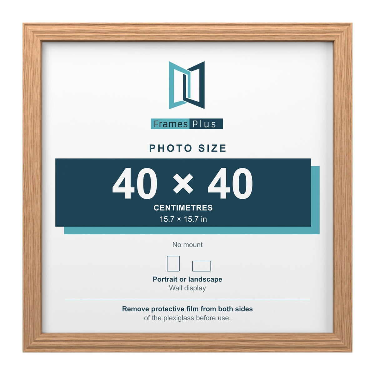 Devon Oak picture frame for a 40 x 40 cm photo