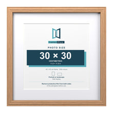 Devon Oak 40 x 40 cm picture frame with a white mount for a 30 x 30 cm photo