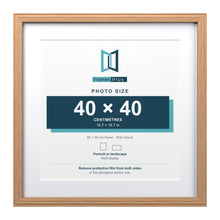 Devon Oak 50 x 50 cm picture frame with a white mount for a 40 x 40 cm photo