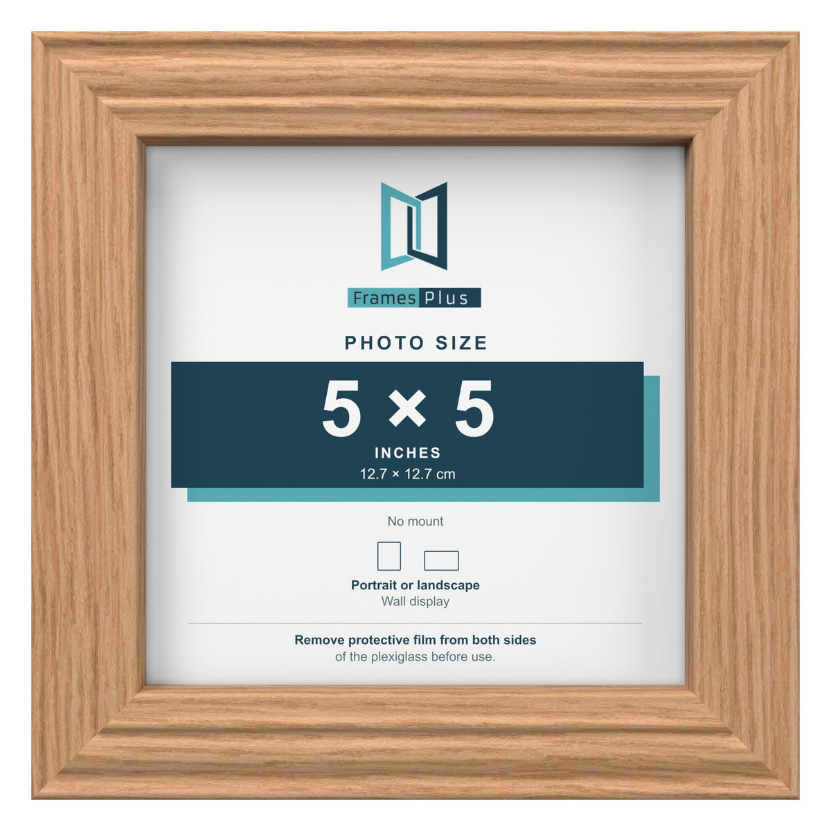 Devon Oak picture frame for a 5 x 5 inch photo