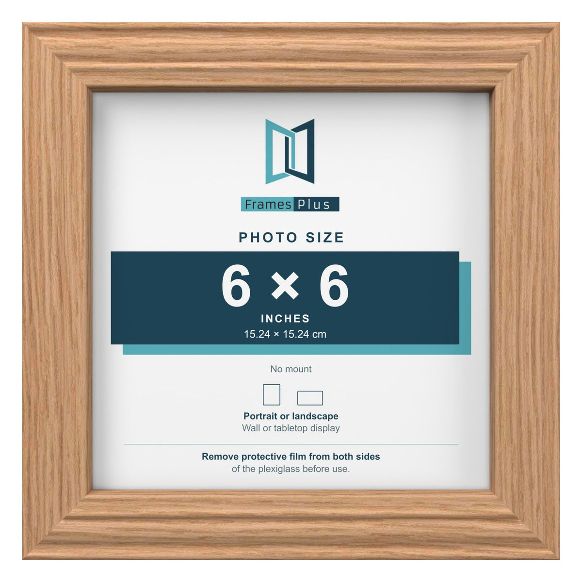 Devon Oak picture frame for a 6 x 6 inch photo