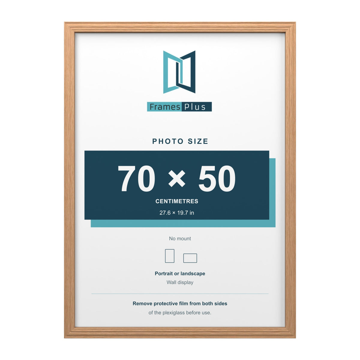 Devon Oak picture frame for a 70 x 50 cm photo