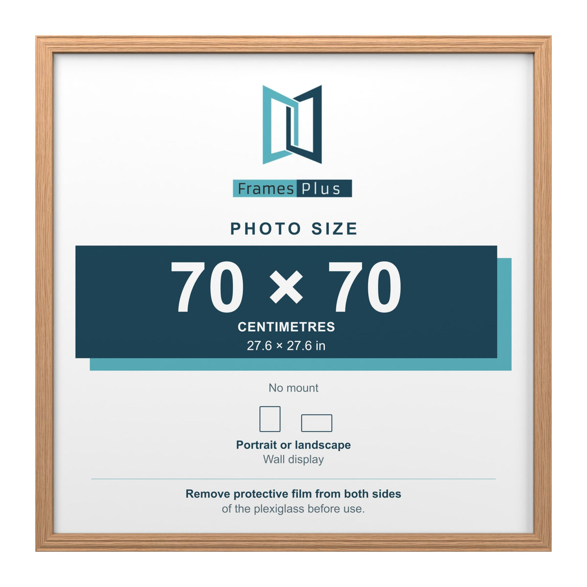 Devon Oak picture frame for a 70 x 70 cm photo