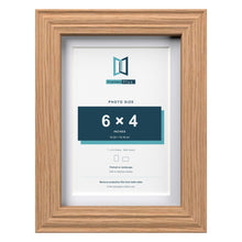 Devon Oak 7 x 5 inch picture frame with a white mount for a 6 x 4 inch photo