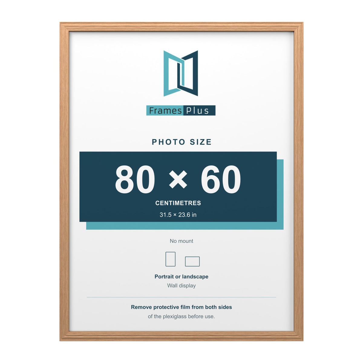 Devon Oak picture frame for an 80 x 60 cm photo
