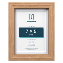 Devon Oak 8 x 6 inch picture frame with a white mount for a 7 x 5 inch photo