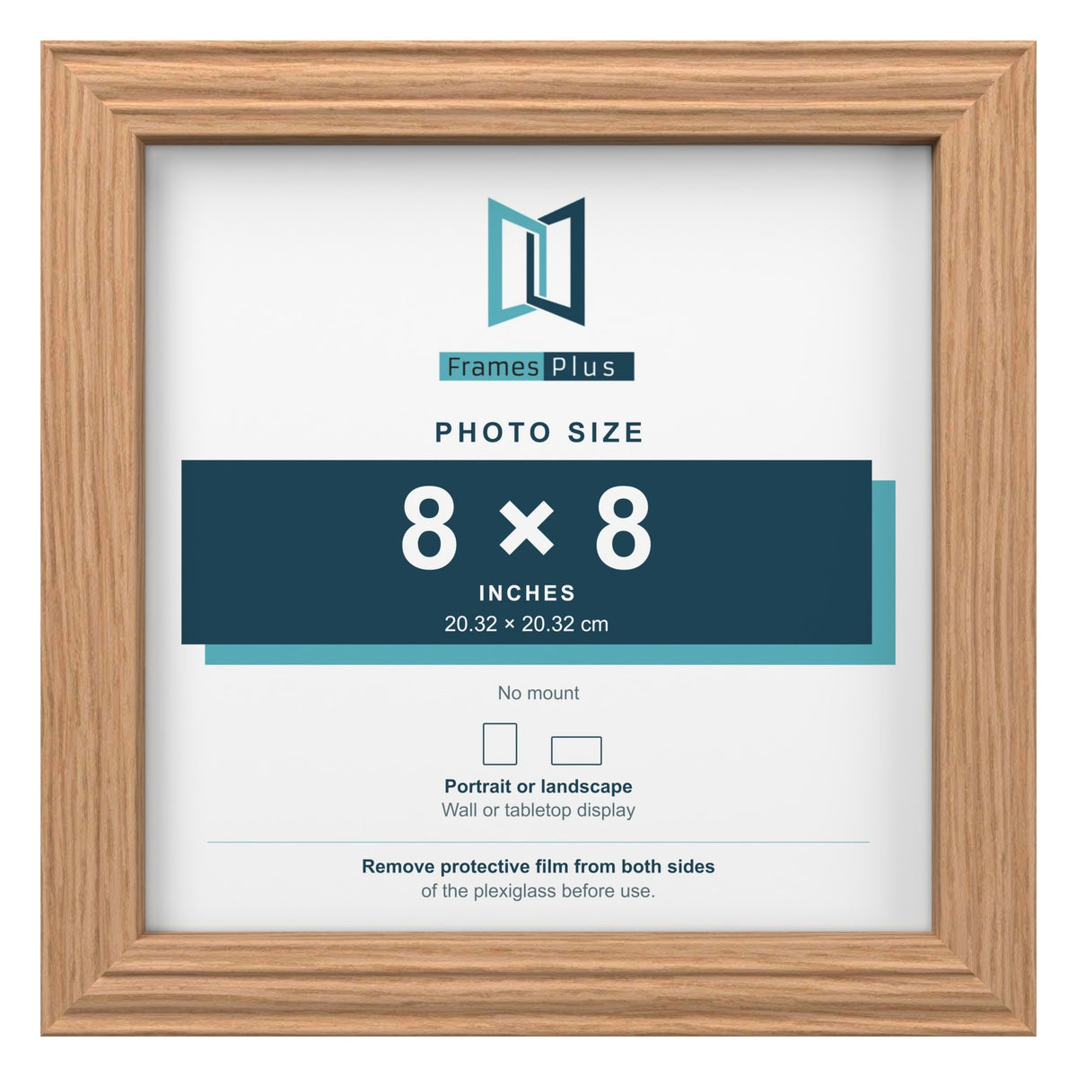 Devon Oak picture frame for an 8 x 8 inch photo