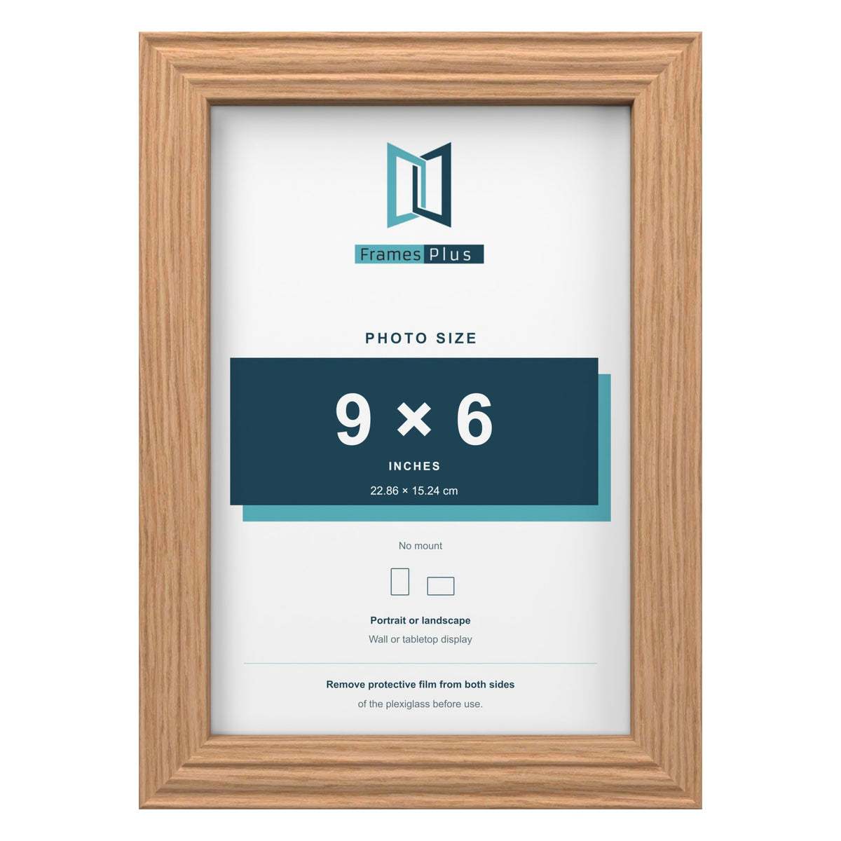 Devon Oak picture frame for a 9 x 6 inch photo