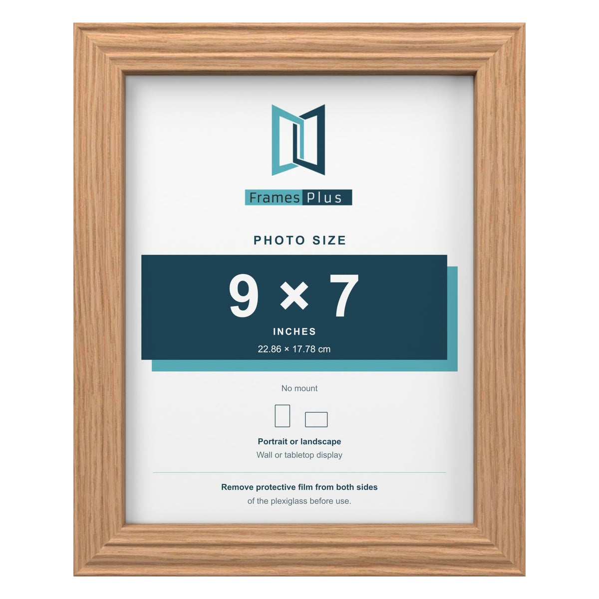 Devon Oak picture frame for a 9 x 7 inch photo