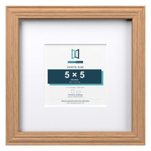 Devon Oak 9 x 9 inch picture frame with a white mount for a 5 x 5 inch photo